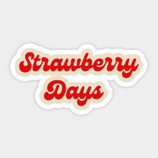 Red Font strawberry days pleasant grove utah Sticker